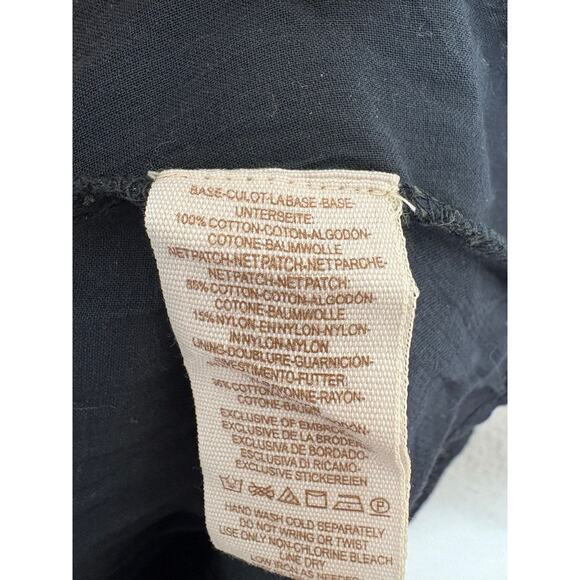 Free People New Romantics Delphine Midi Dress Size 10 Black Embroidered Boho - Picture 6 of 13